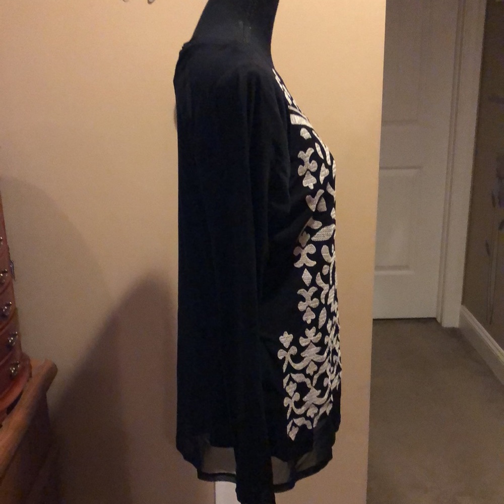 INC Sheer Top with Embroidery - Picture 2 of 3